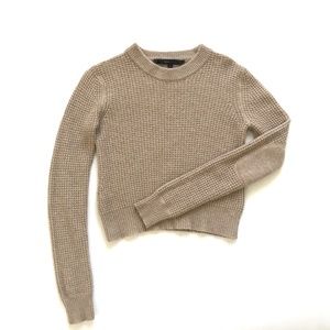 BCBG MAXAZRIA Beige Elbow Patch Sweater Size XS
